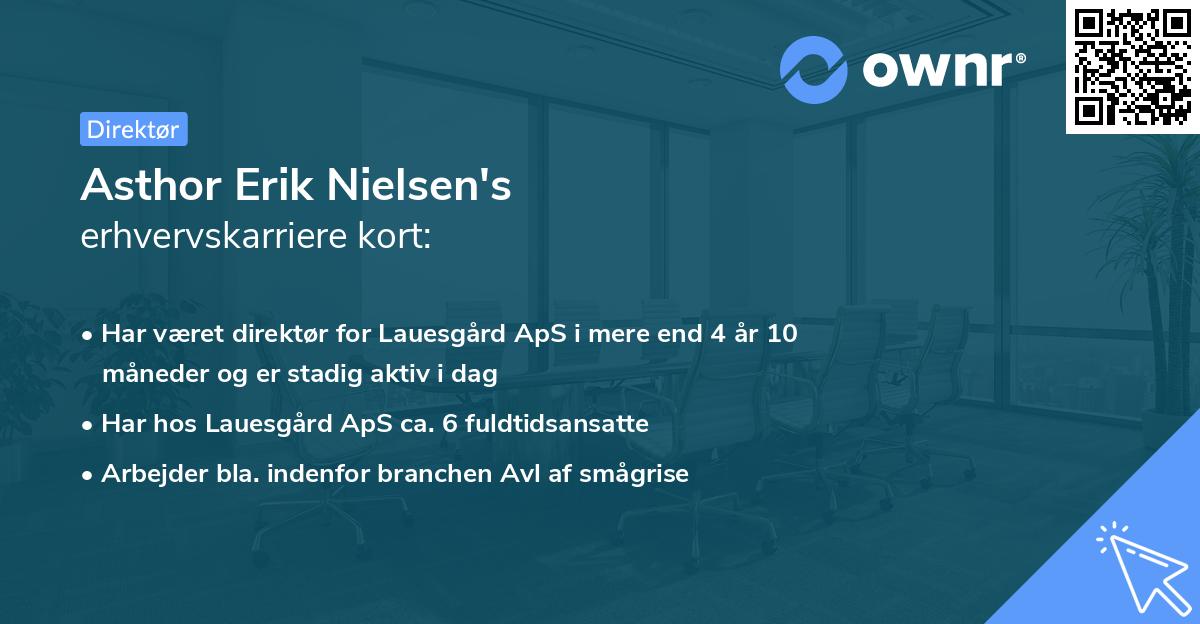 Asthor Erik Nielsen's erhvervskarriere kort