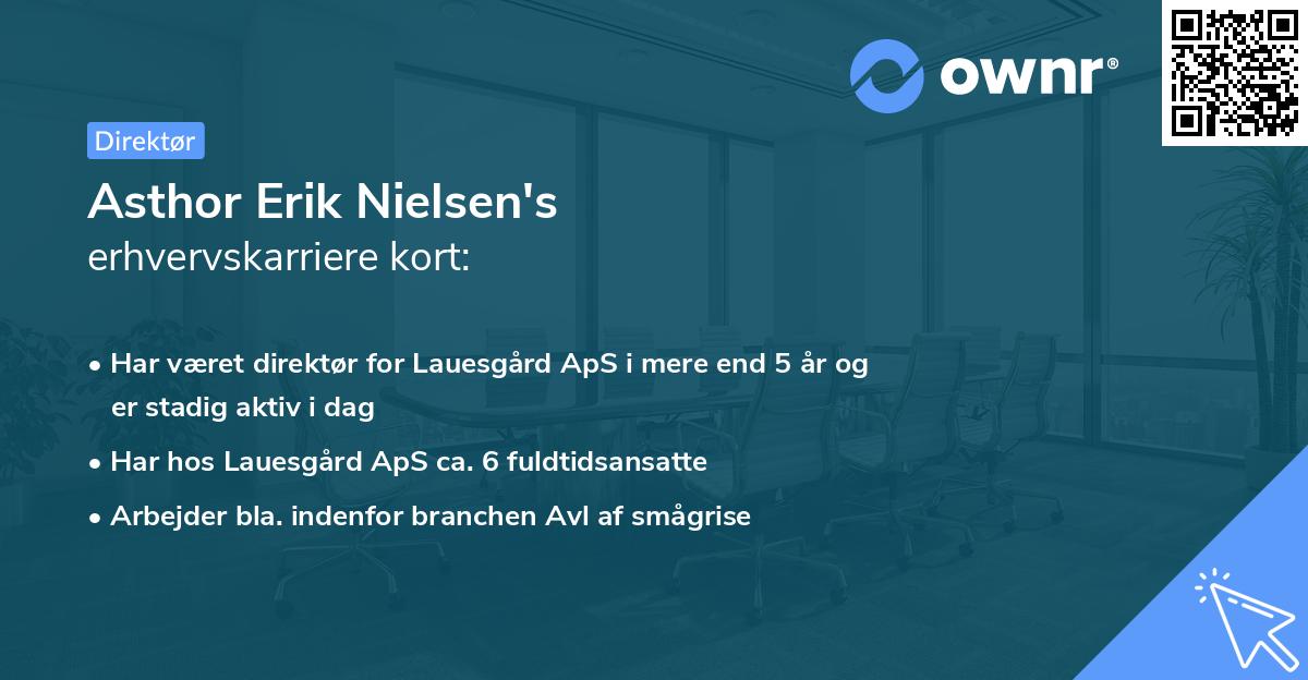 Asthor Erik Nielsen's erhvervskarriere kort