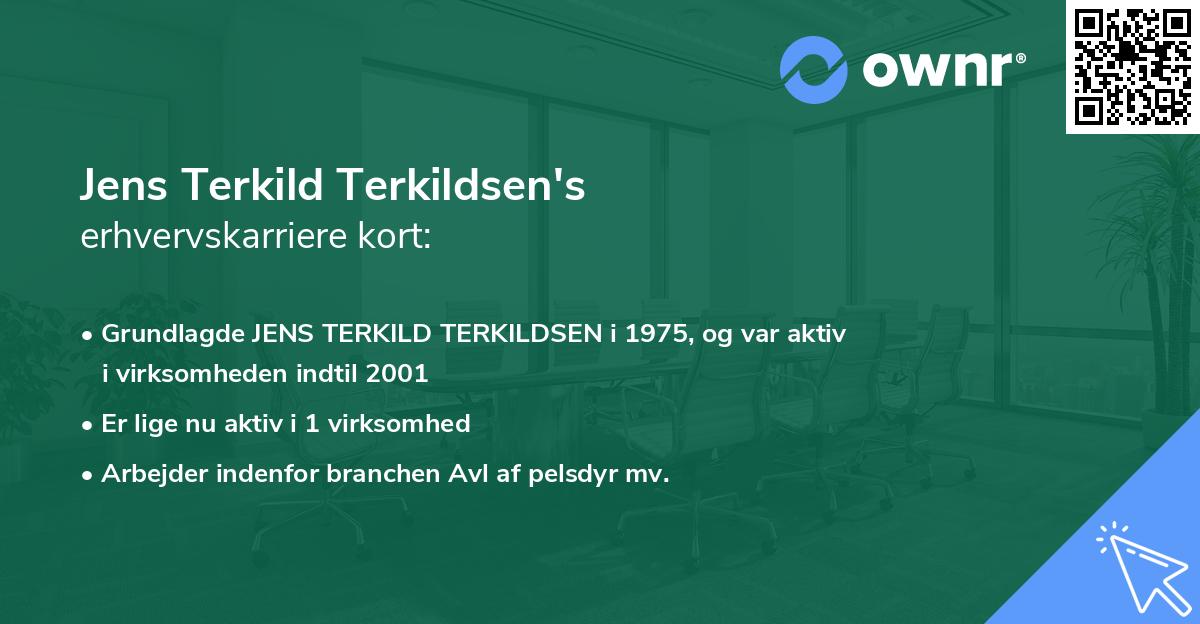 Jens Terkild Terkildsen's erhvervskarriere kort