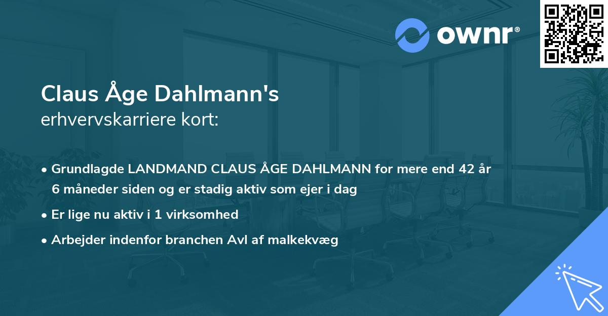 Claus Åge Dahlmann's erhvervskarriere kort