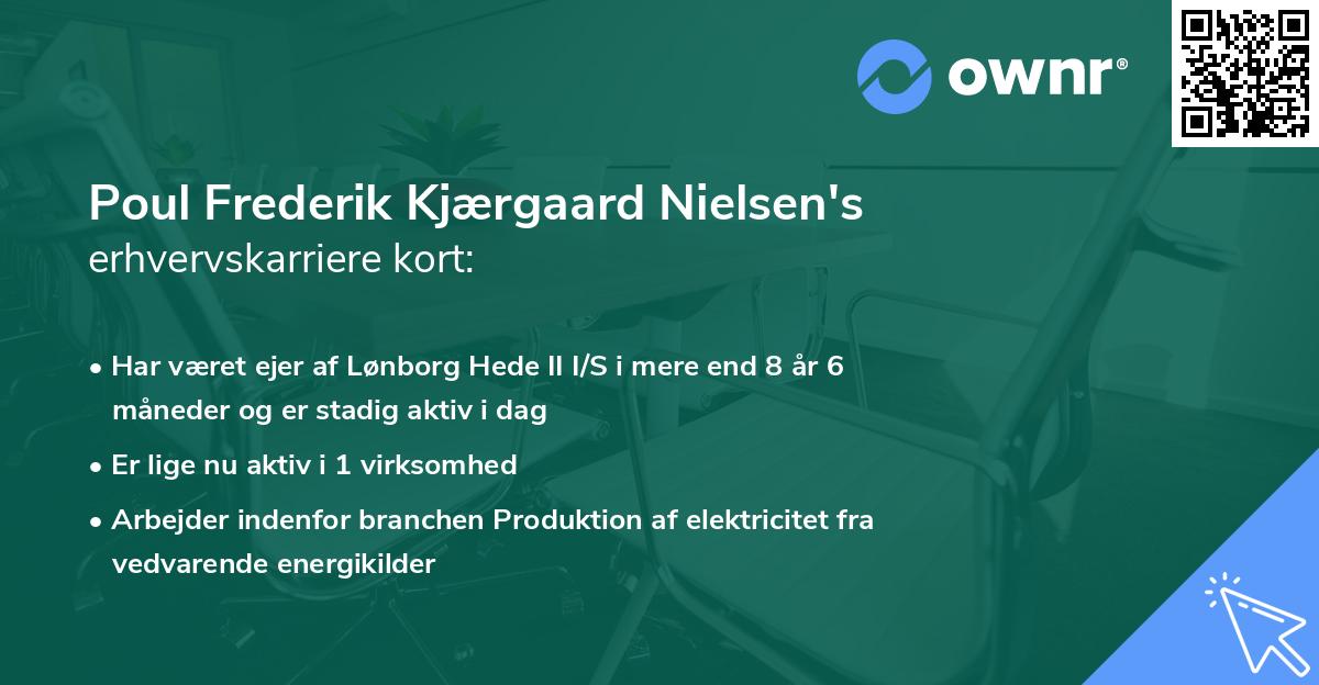 Poul Frederik Kjærgaard Nielsen's erhvervskarriere kort