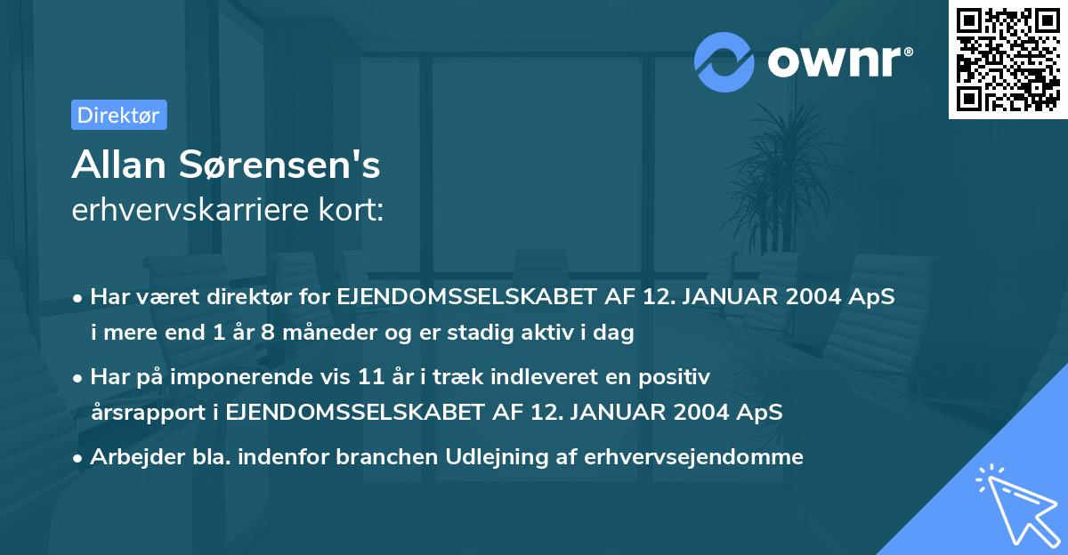 Allan Sørensen's erhvervskarriere kort