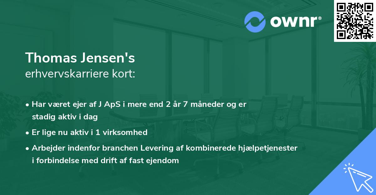 Thomas Jensen's erhvervskarriere kort