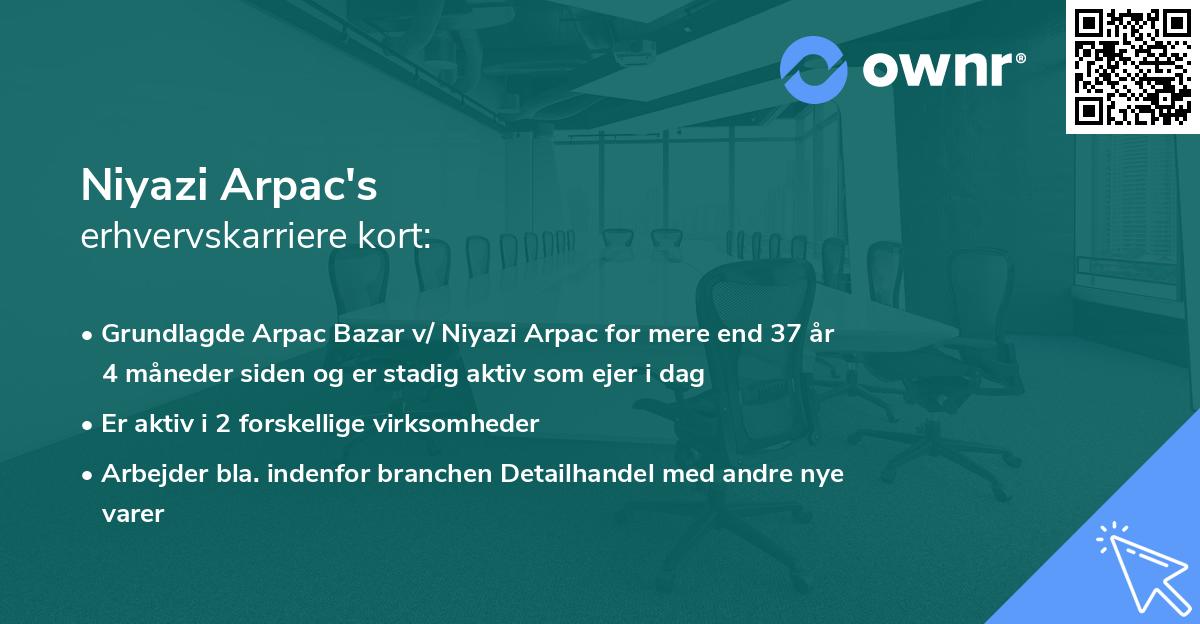 Niyazi Arpac's erhvervskarriere kort