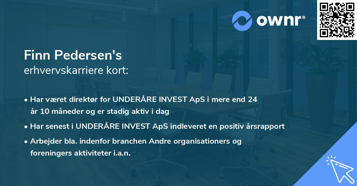 Finn Pedersen's erhvervskarriere kort