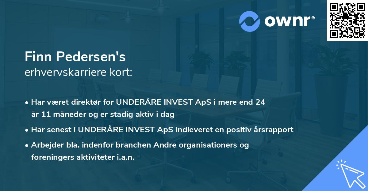 Finn Pedersen's erhvervskarriere kort
