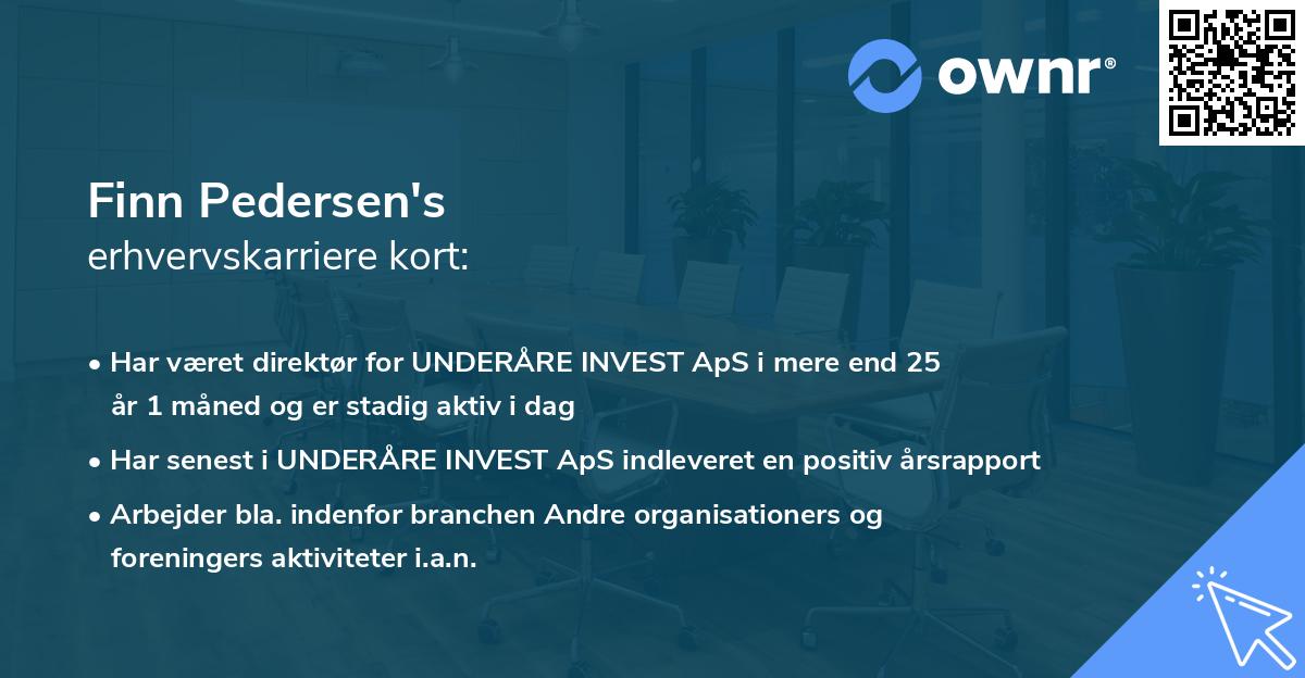 Finn Pedersen's erhvervskarriere kort
