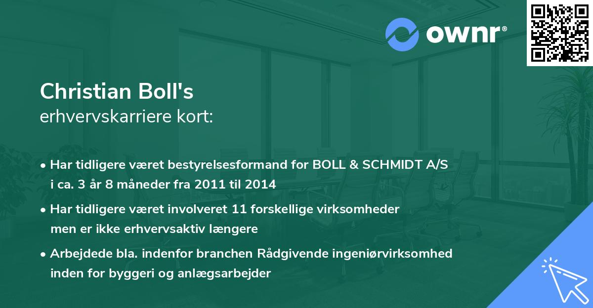 Christian Boll's erhvervskarriere kort