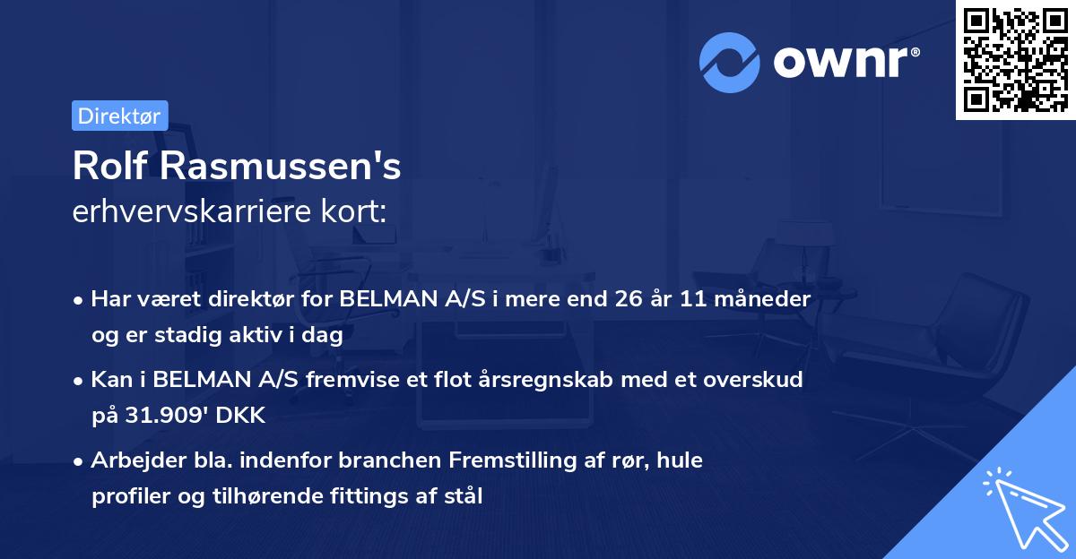 Rolf Rasmussen's erhvervskarriere kort