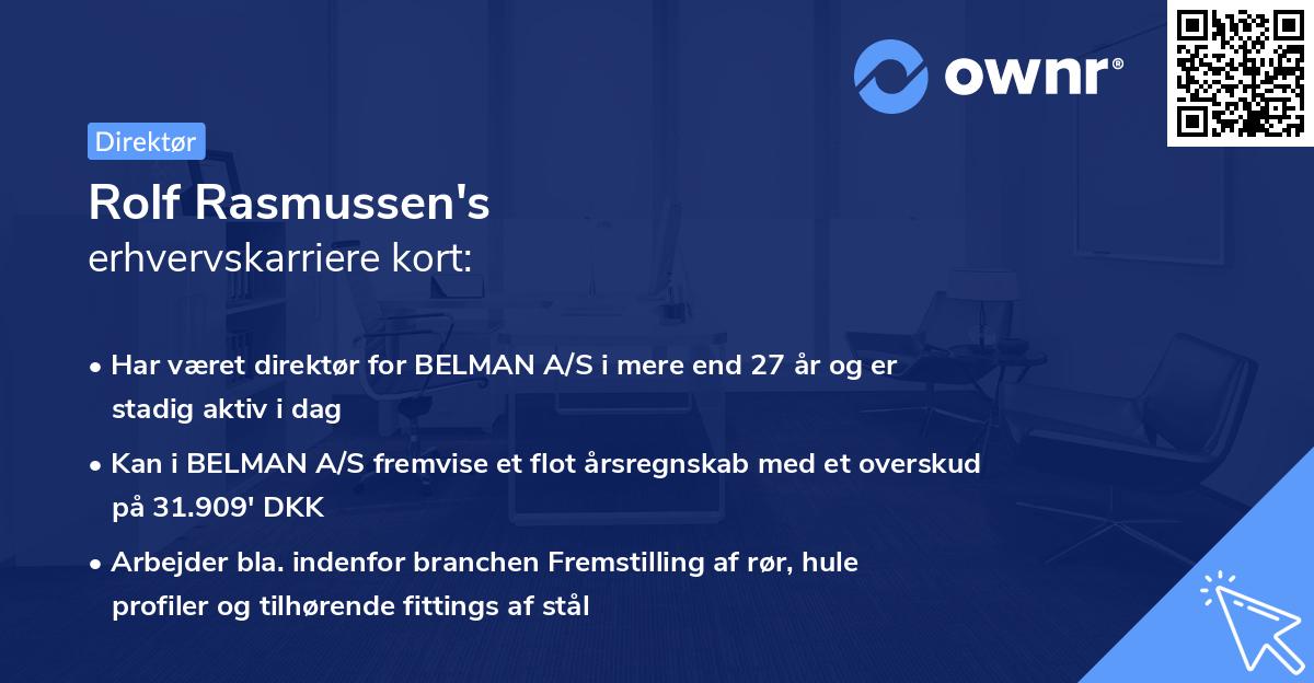 Rolf Rasmussen's erhvervskarriere kort