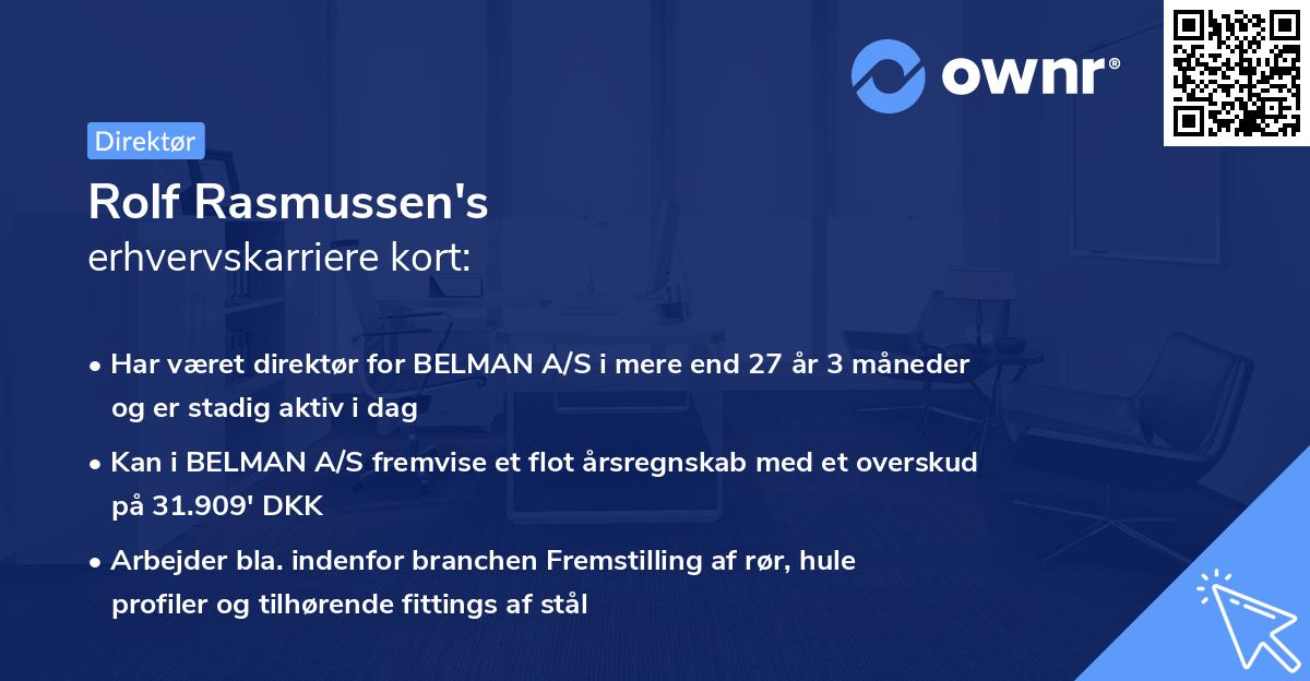 Rolf Rasmussen's erhvervskarriere kort