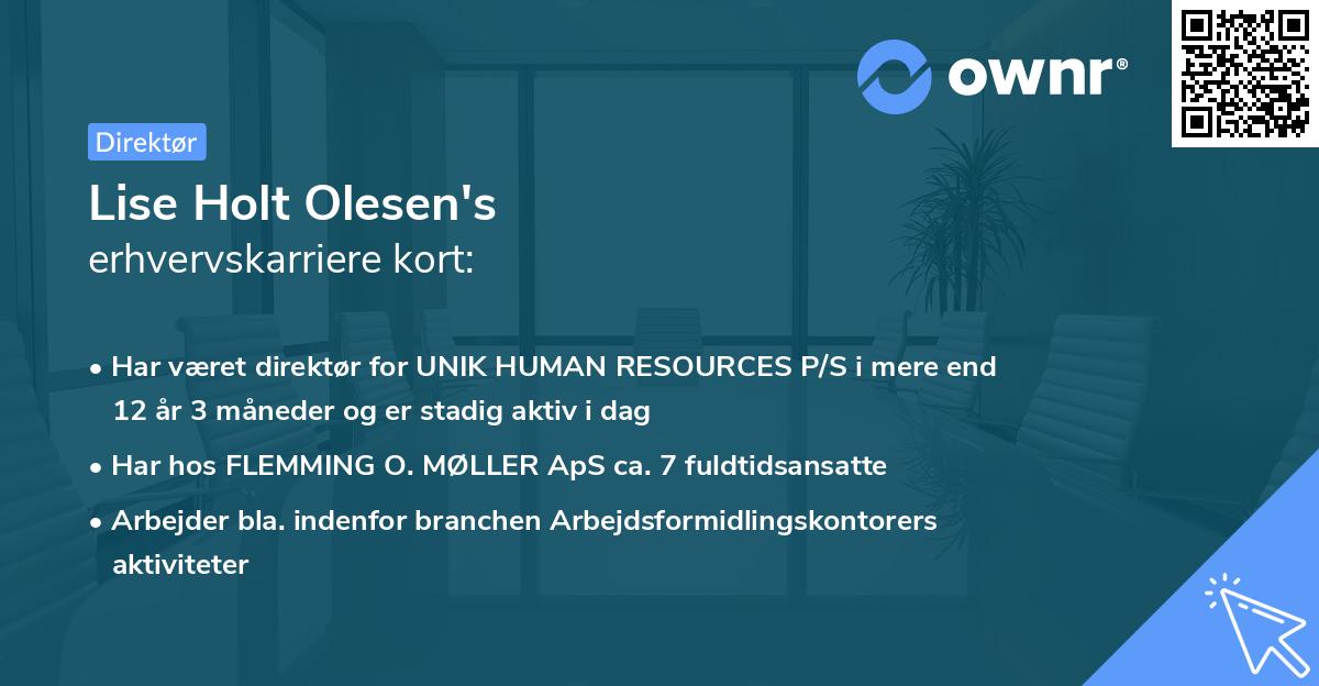Lise Holt Olesen's erhvervskarriere kort