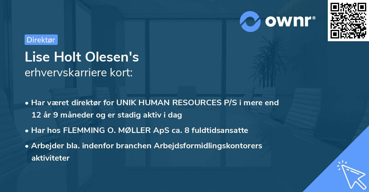Lise Holt Olesen's erhvervskarriere kort