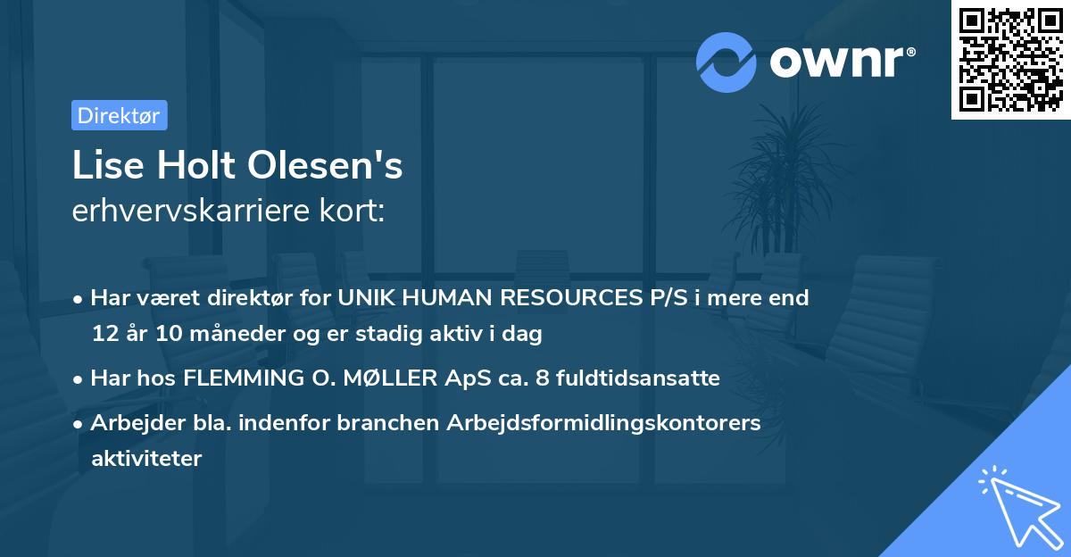 Lise Holt Olesen's erhvervskarriere kort