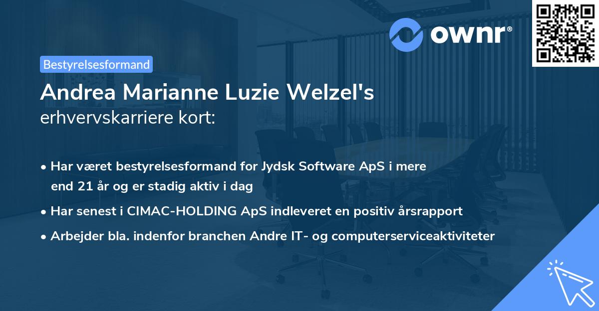 Andrea Marianne Luzie Welzel's erhvervskarriere kort