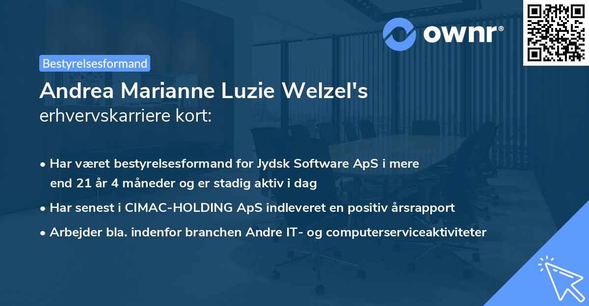 Andrea Marianne Luzie Welzel's erhvervskarriere kort