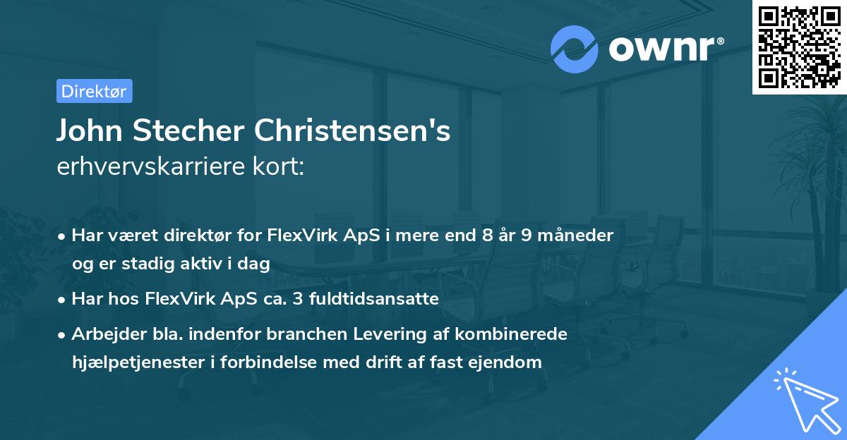 John Stecher Christensen's erhvervskarriere kort