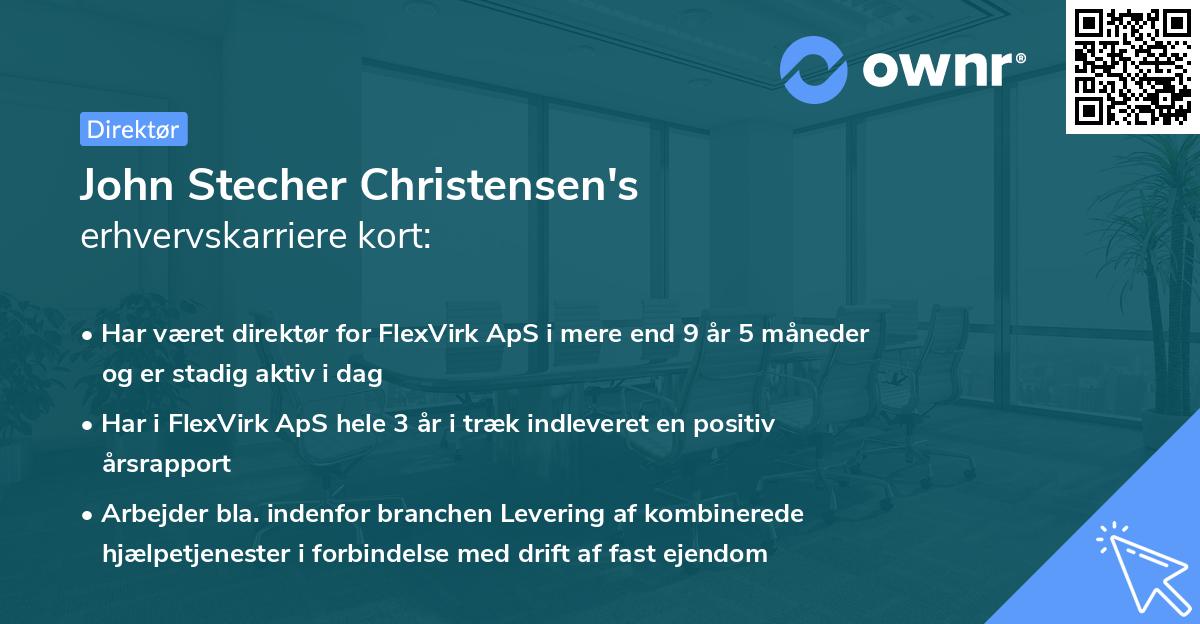 John Stecher Christensen's erhvervskarriere kort