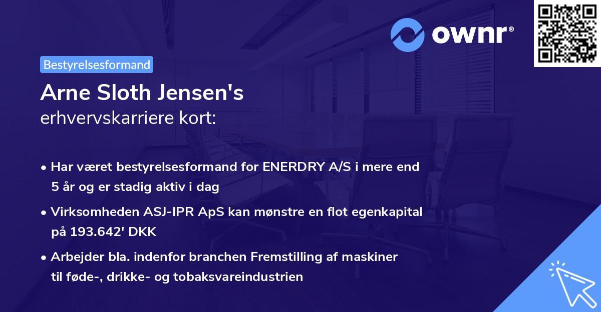 Arne Sloth Jensen's erhvervskarriere kort