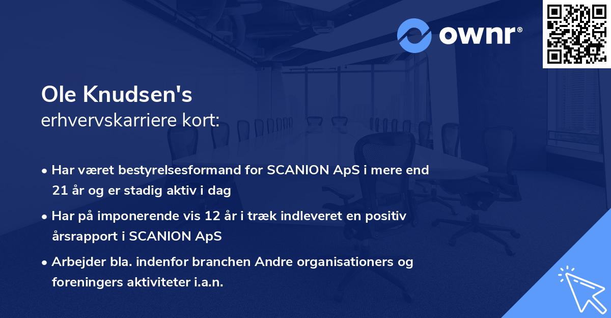 Ole Knudsen's erhvervskarriere kort