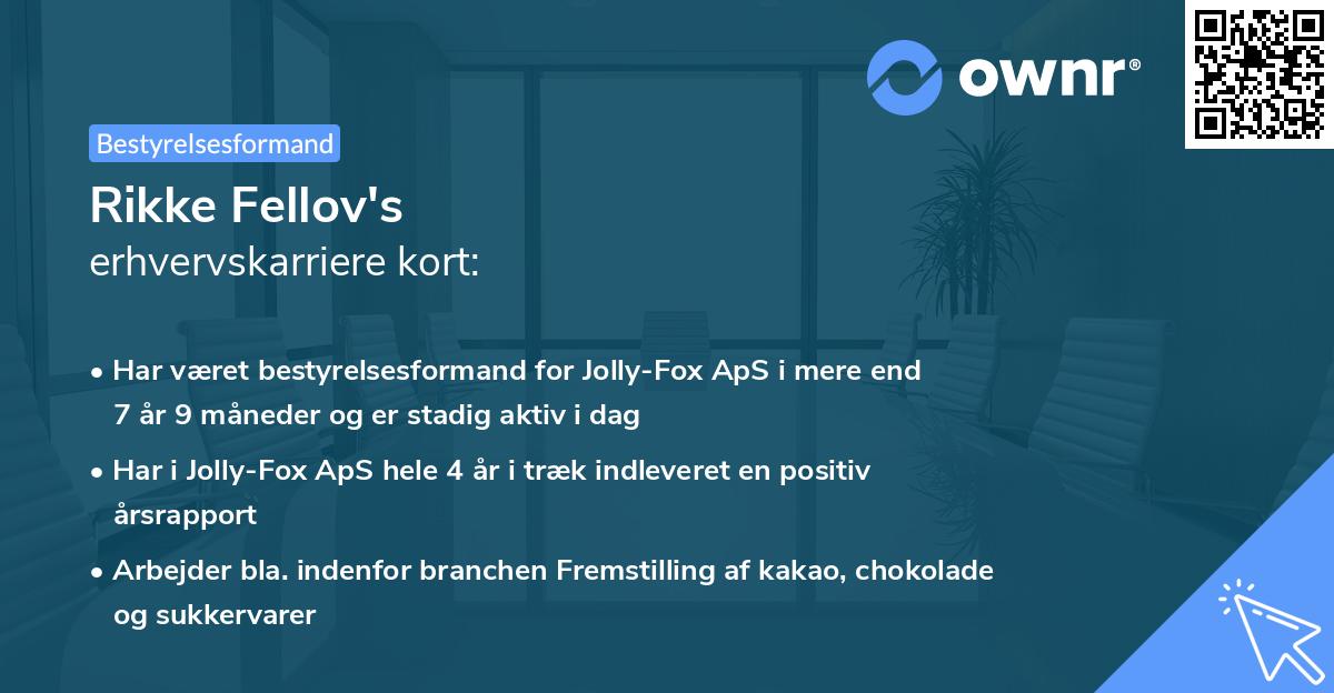 Rikke Fellov's erhvervskarriere kort
