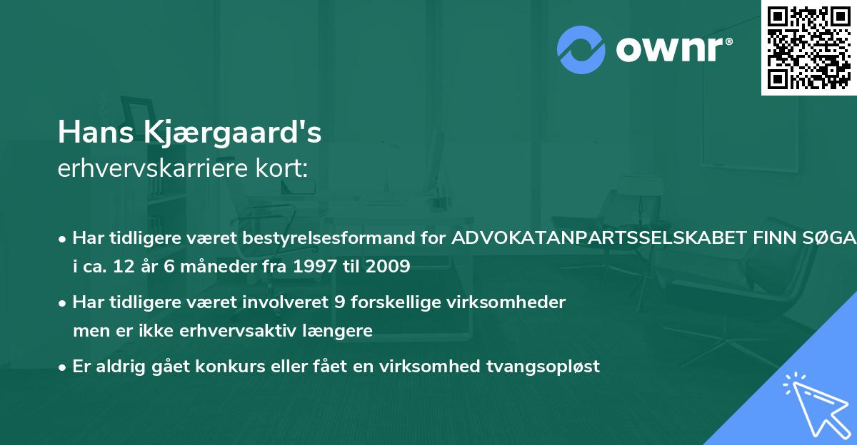 Hans Kjærgaard's erhvervskarriere kort