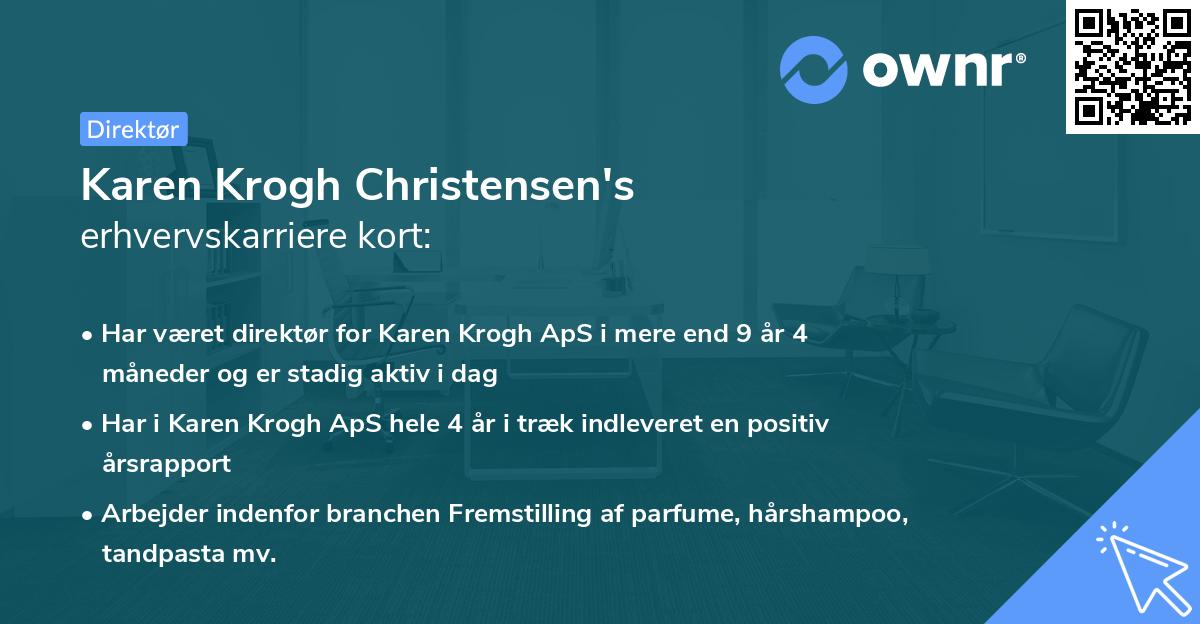 Karen Krogh Christensen's erhvervskarriere kort