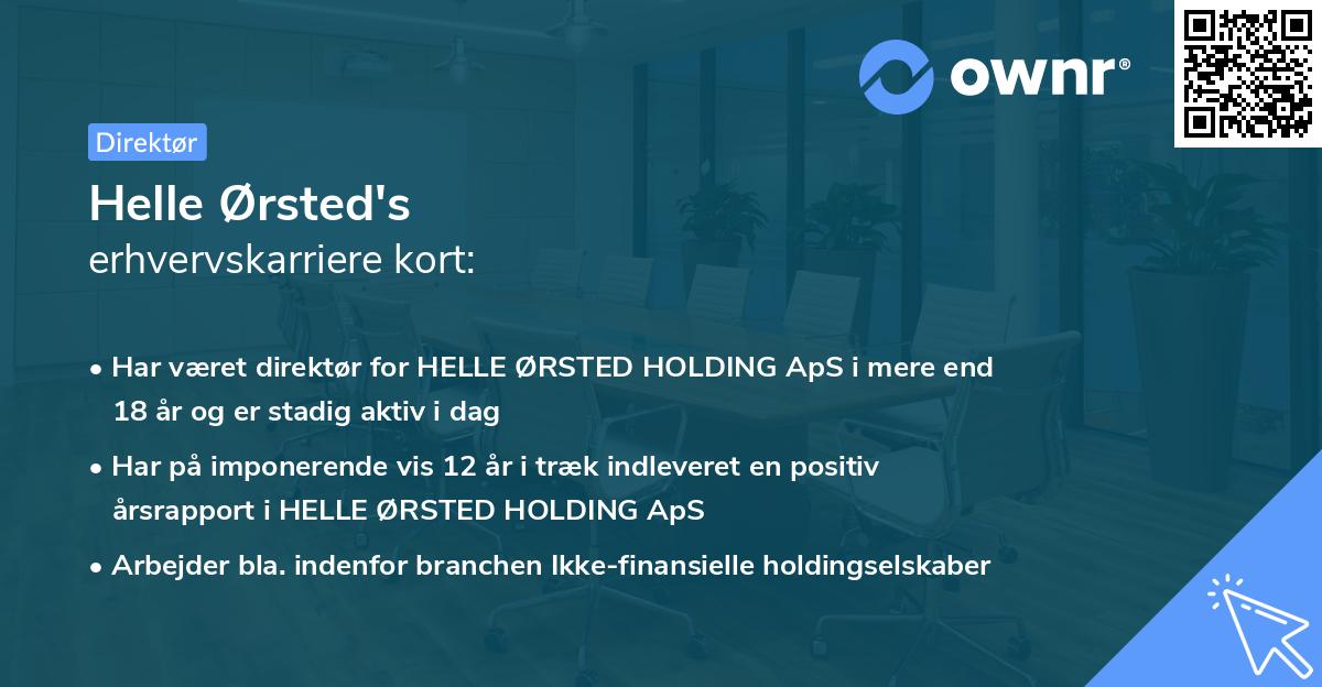 Helle Ørsted's erhvervskarriere kort