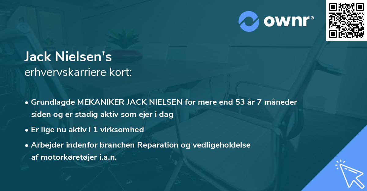 Jack Nielsen's erhvervskarriere kort