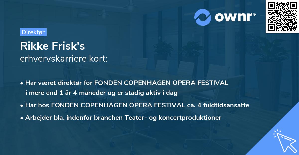 Rikke Frisk's erhvervskarriere kort