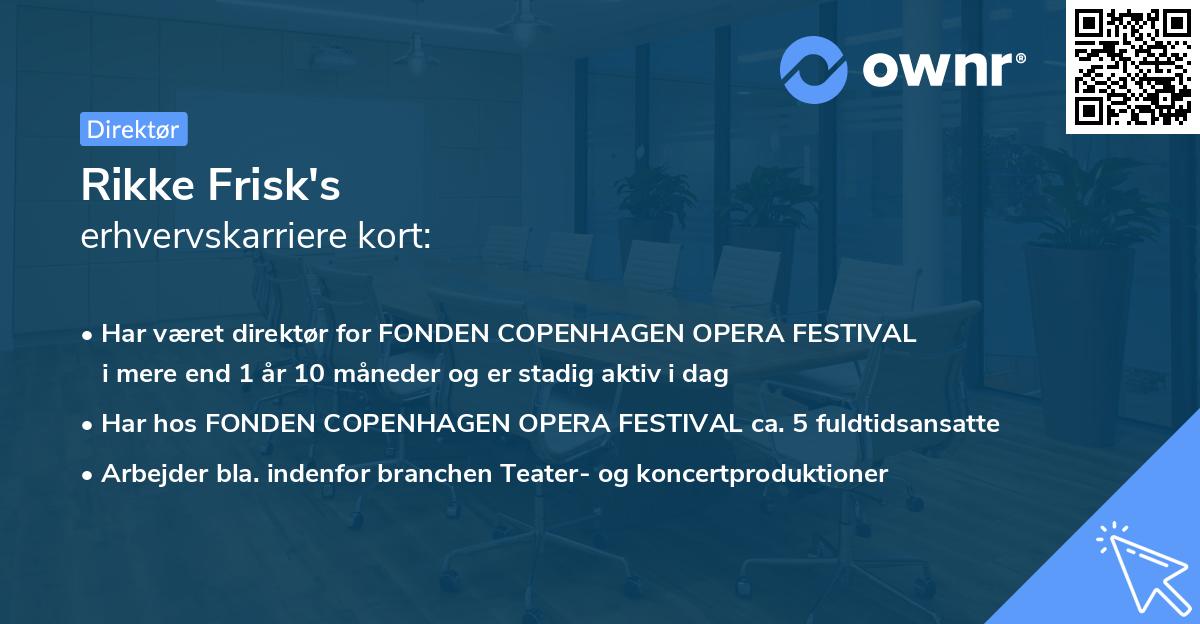 Rikke Frisk's erhvervskarriere kort