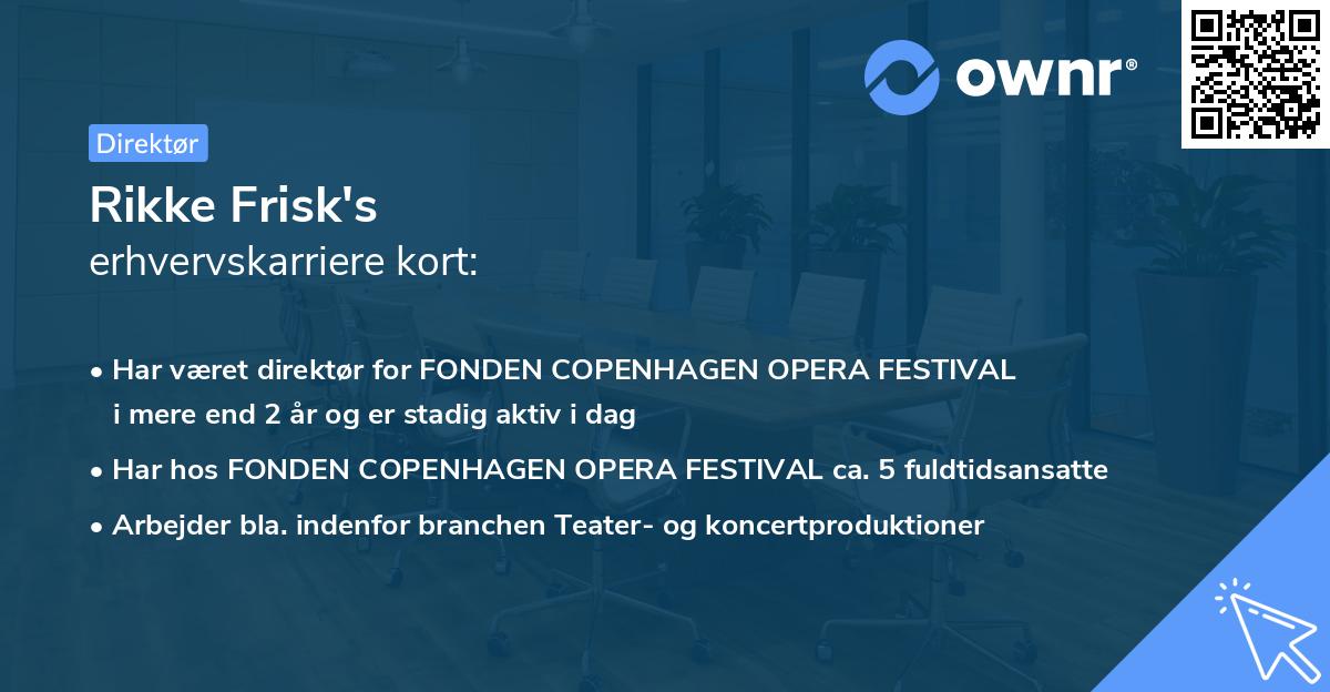 Rikke Frisk's erhvervskarriere kort