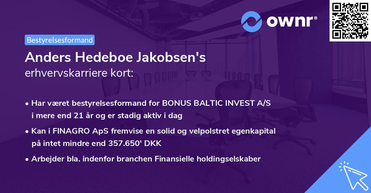 Anders Hedeboe Jakobsen's erhvervskarriere kort