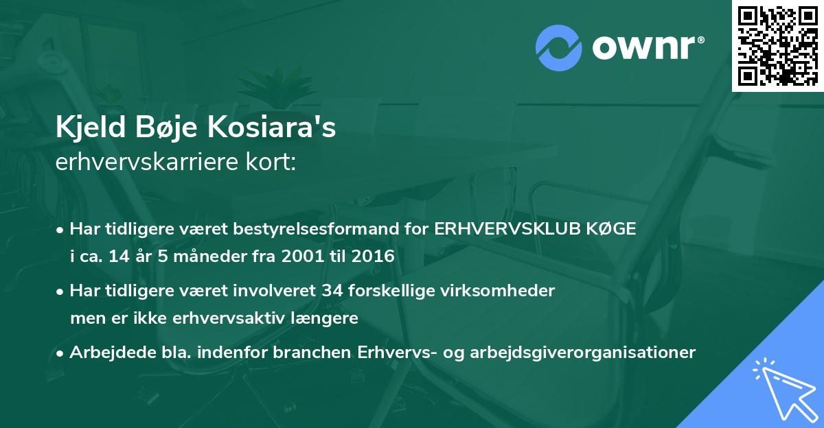 Kjeld Bøje Kosiara's erhvervskarriere kort