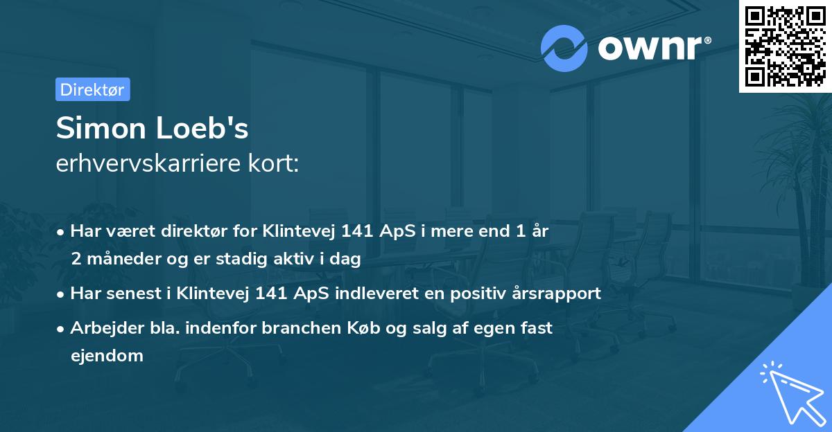 Simon Loeb's erhvervskarriere kort