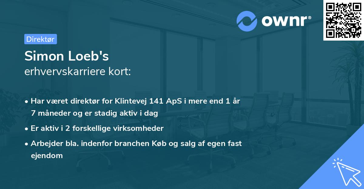Simon Loeb's erhvervskarriere kort