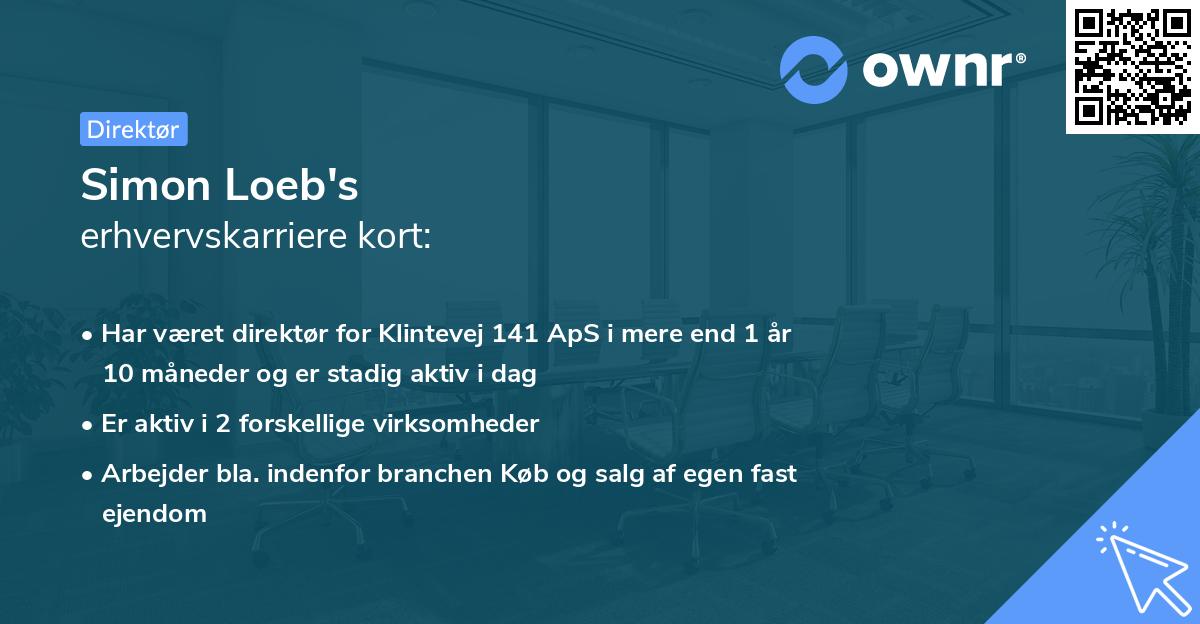 Simon Loeb's erhvervskarriere kort