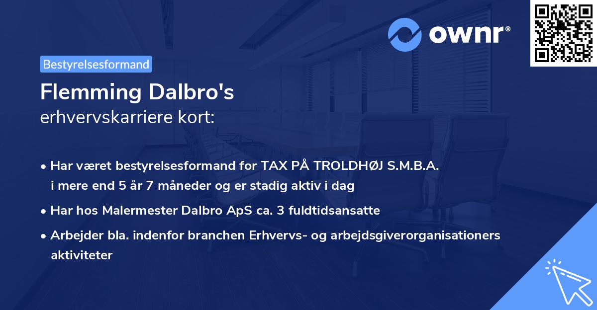 Flemming Dalbro's erhvervskarriere kort