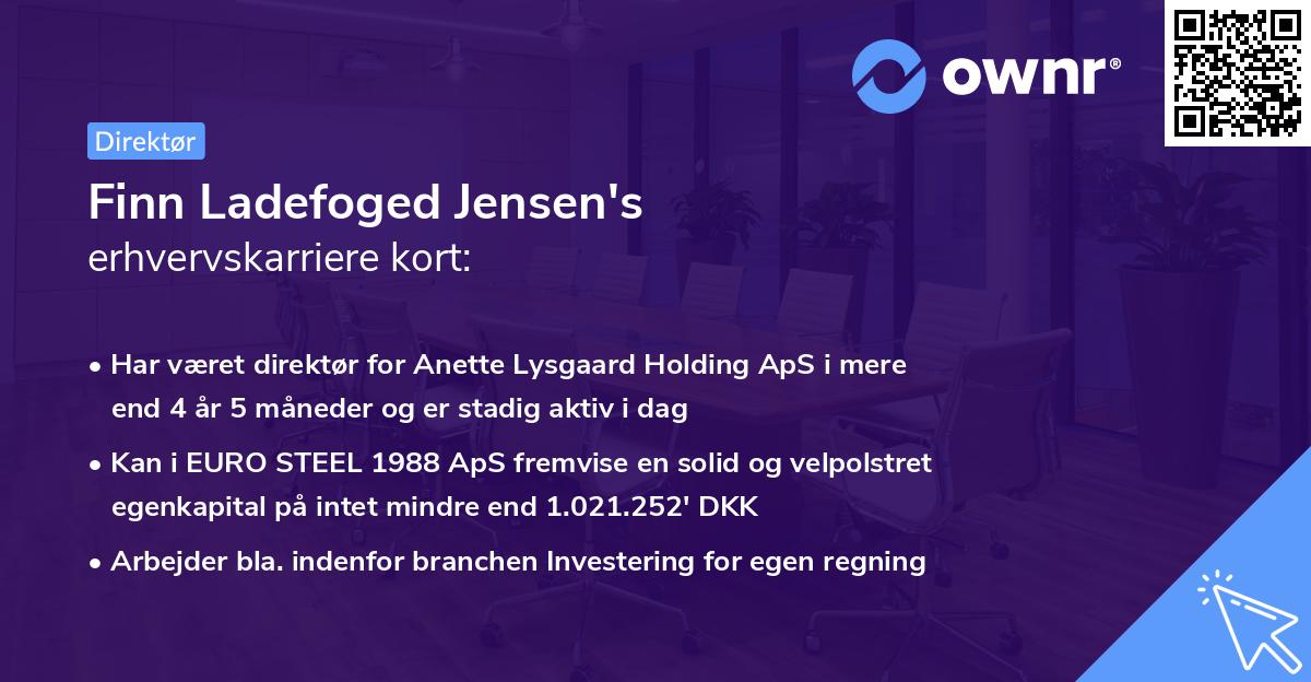 Finn Ladefoged Jensen's erhvervskarriere kort