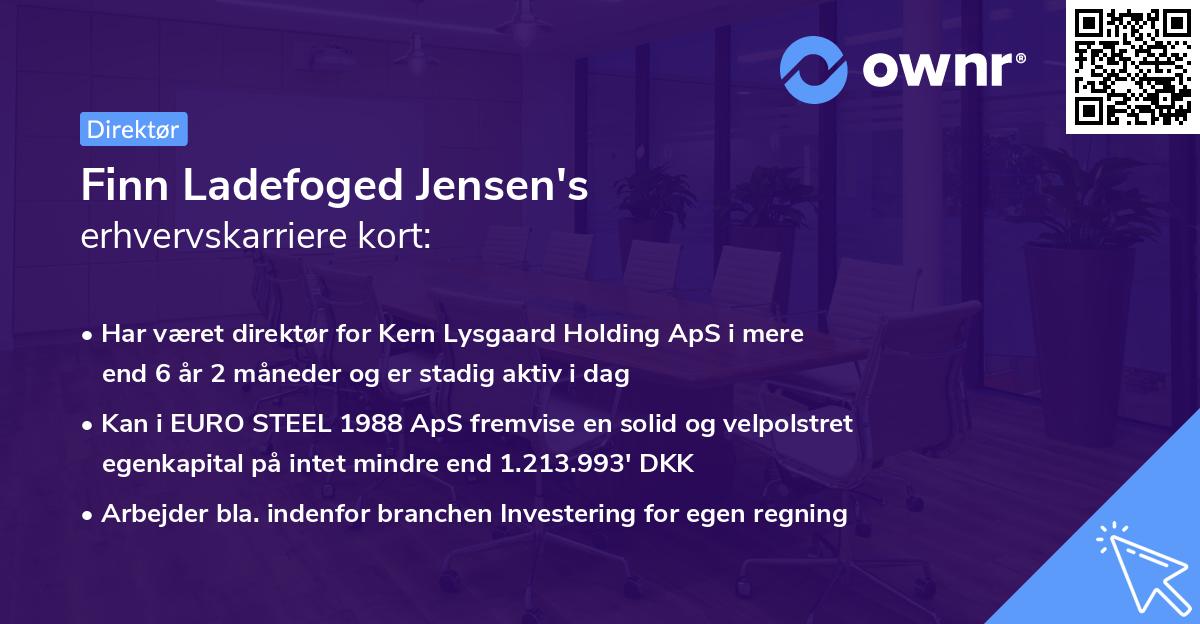 Finn Ladefoged Jensen's erhvervskarriere kort