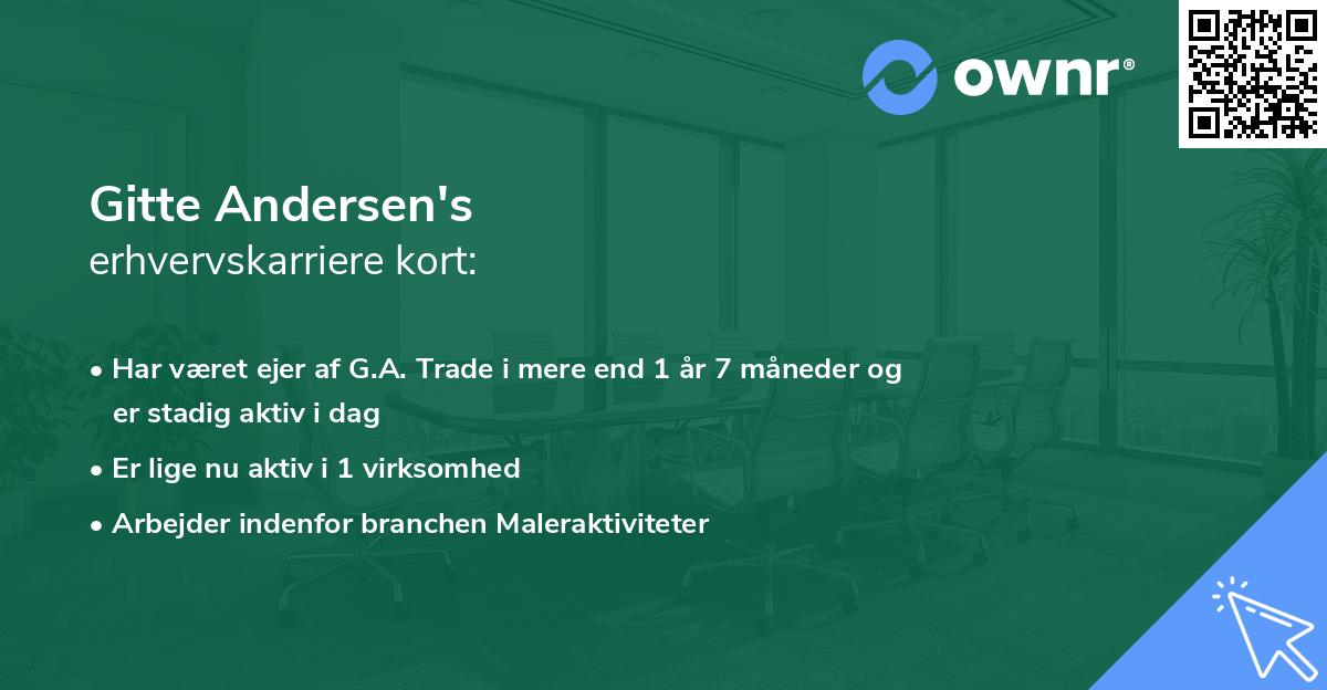 Gitte Andersen's erhvervskarriere kort
