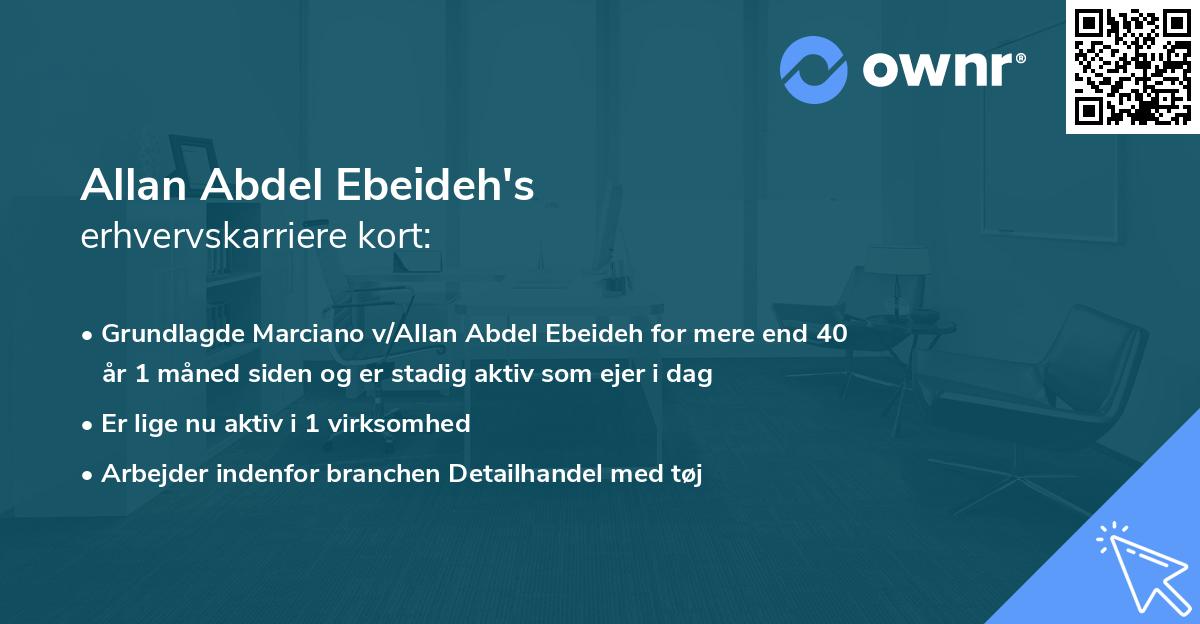Allan Abdel Ebeideh's erhvervskarriere kort