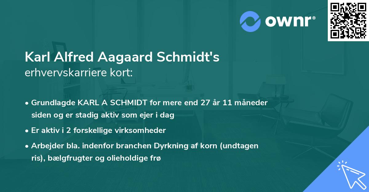 Karl Alfred Aagaard Schmidt's erhvervskarriere kort