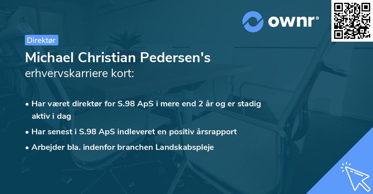 Michael Christian Pedersen's erhvervskarriere kort
