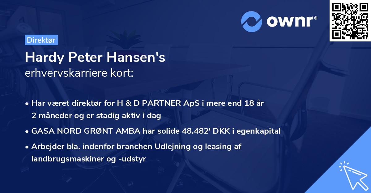 Hardy Peter Hansen's erhvervskarriere kort