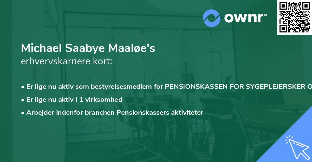 Michael Saabye Maaløe's erhvervskarriere kort