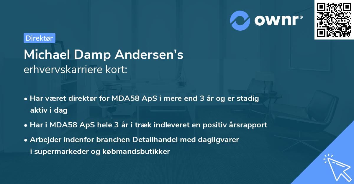 Michael Damp Andersen's erhvervskarriere kort