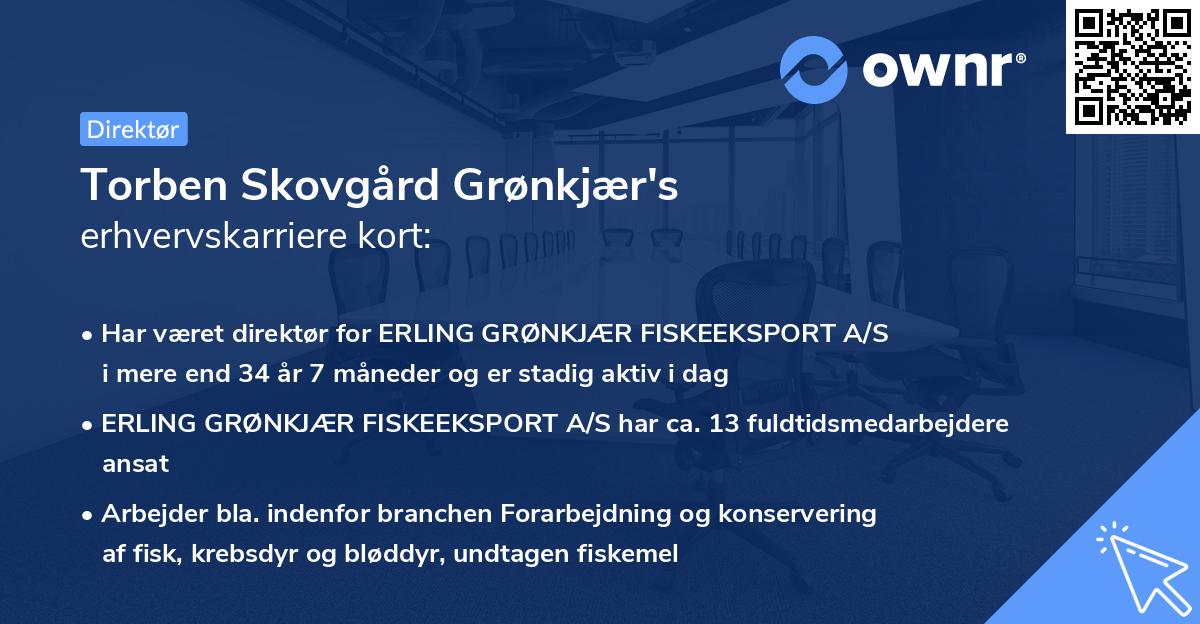 Torben Skovgård Grønkjær's erhvervskarriere kort
