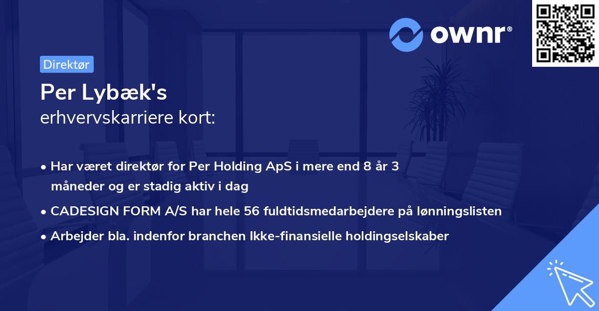 Per Lybæk's erhvervskarriere kort