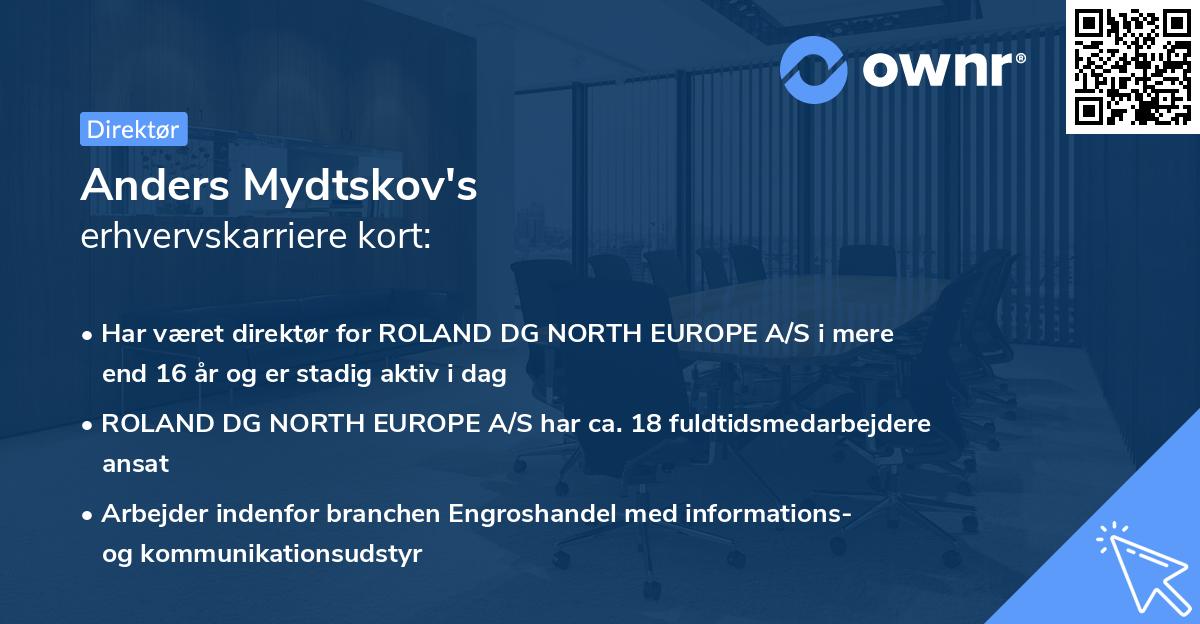 Anders Mydtskov's erhvervskarriere kort
